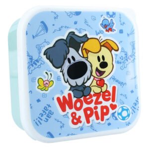 Blauwe Woezel & Pip broodtrommel voor kinderen