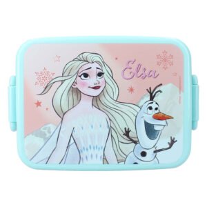 Frozen lunchbox met Elsa en Olaf in roze en lichtblauw