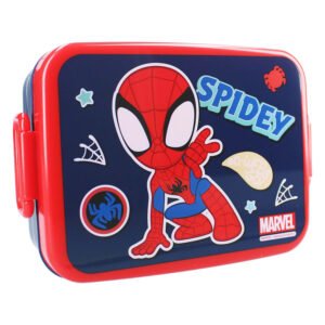 Marvel Spider-Man broodtrommel rood en blauw voor kinderen