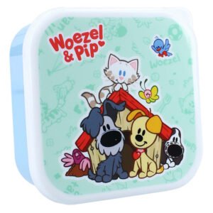 Mintgroene Woezel & Pip broodtrommel met hondenhok