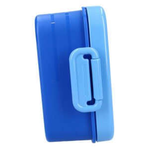 Zijkant van blauwe Paw Patrol lunchbox met sluiting
