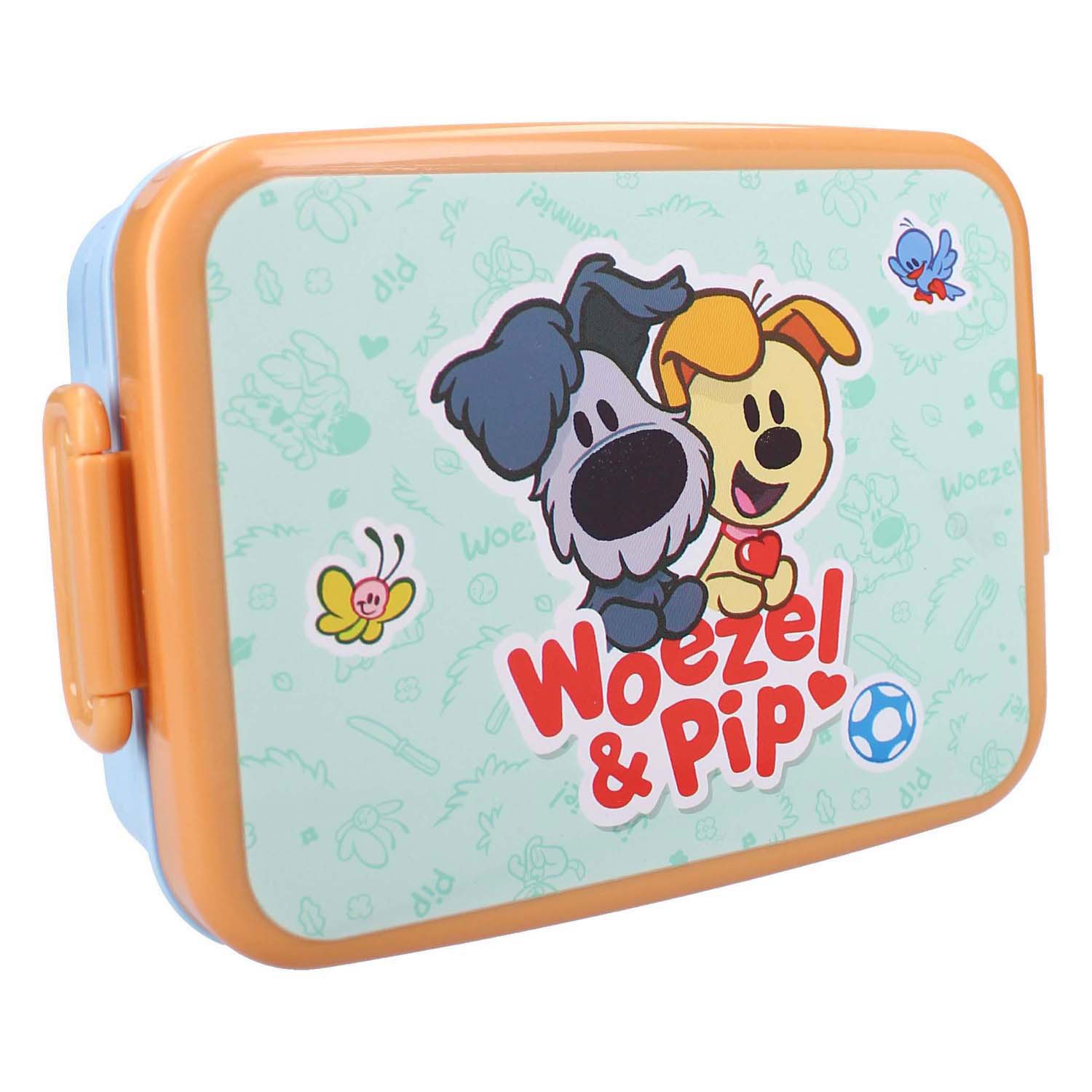 vadobag-woezel-pip-kinder-lunchbox-blauw-oranje Woezel & Pip kinder lunchbox blauw met oranje sluitingen Woezel & Pip Broodtrommel Lovely Lunch
