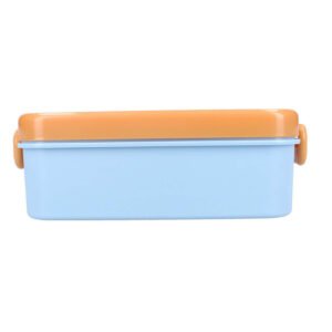 Blauwe Woezel & Pip lunchbox met oranje deksel
