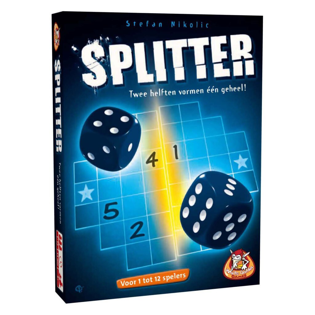 Splitter dobbelspel met dobbelstenen en speelbord Splitter Dobbelspel